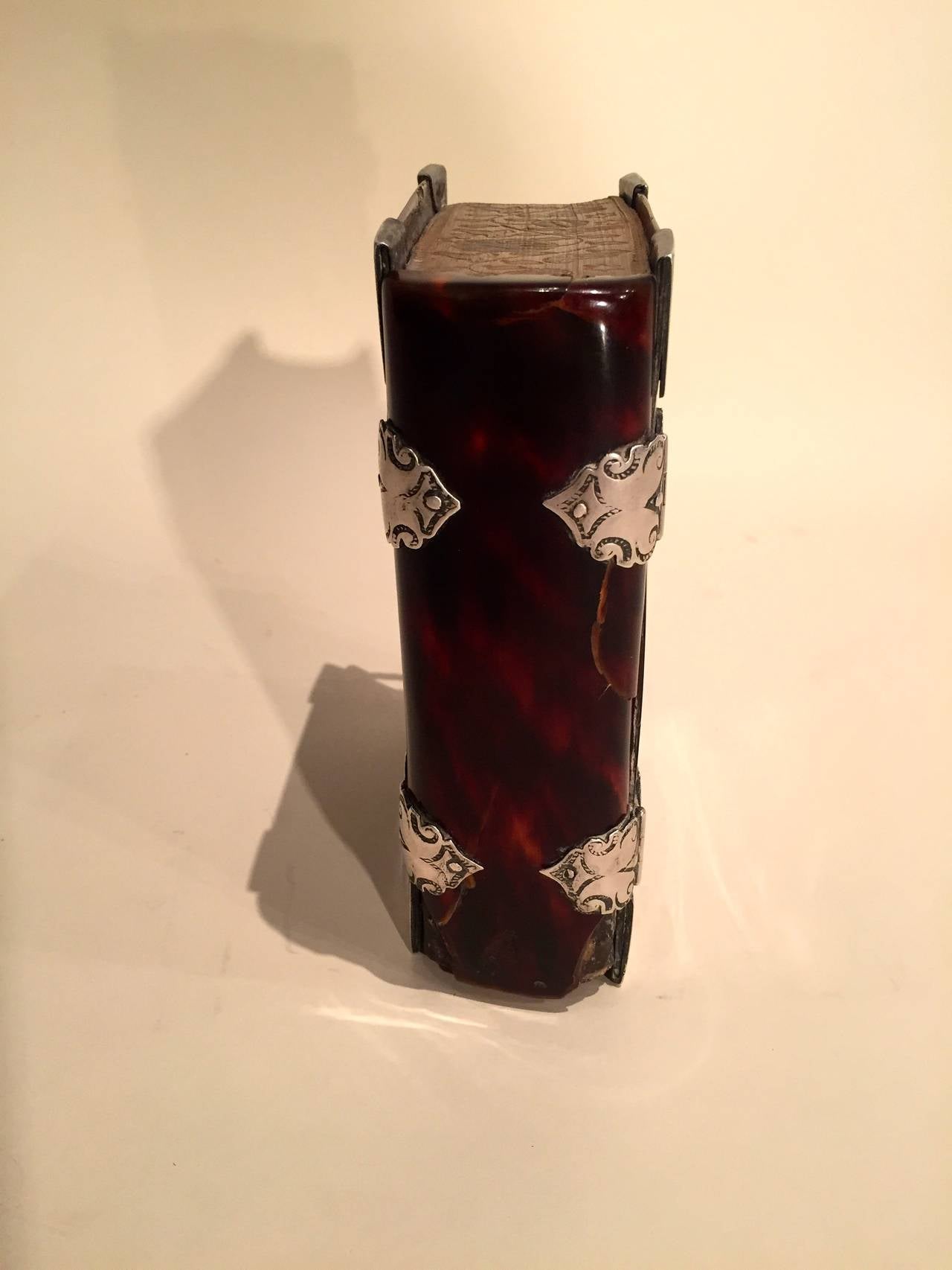 18th Century and Earlier Exceptional Flemish Tortoiseshell and Silver Mounted Book , 1706 For Sale