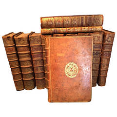 Rare 18th Century Series of Twelve Volumes with the Royal Arms of France