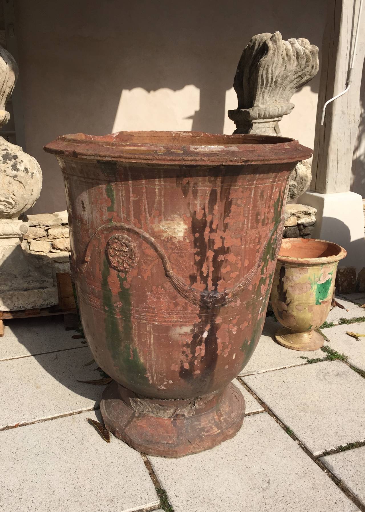 Two Monumental Terracotta Anduze Vases, circa 1840