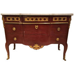French Fine Mahogany Commode by Jacques Dautriche, Paris Circa 1765