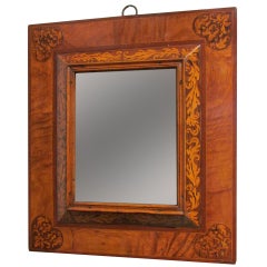 Antique French marquetry 17th mirror