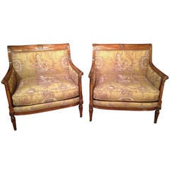 19 th c. French directoire pair of Marquises armchairs