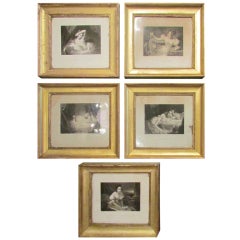 Suite of five gilded wooden frame