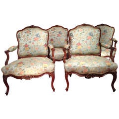 Set Of 4 Exceptional 18th French Armchairs To Pierre Nogaret