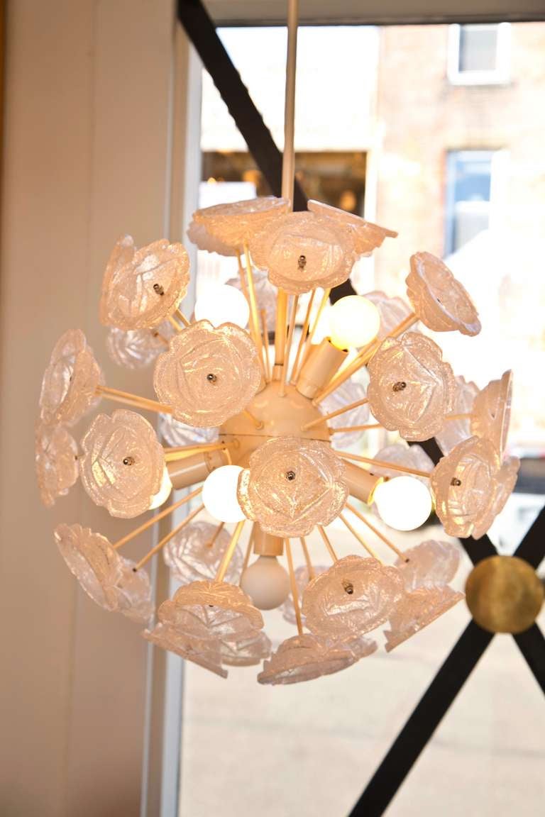 Very Unusual Glass FLowerball Sputnik Chandelier