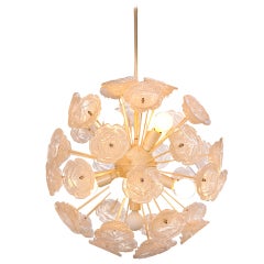 Very Unusual Glass FLowerball Sputnik Chandelier