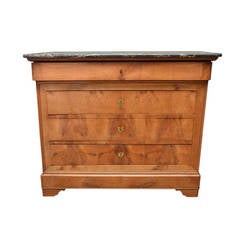 19th Century French, Louis Philippe Commode in Walnut and Marble