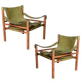 Pair of Mid-Century Arne Norell Safari chairs