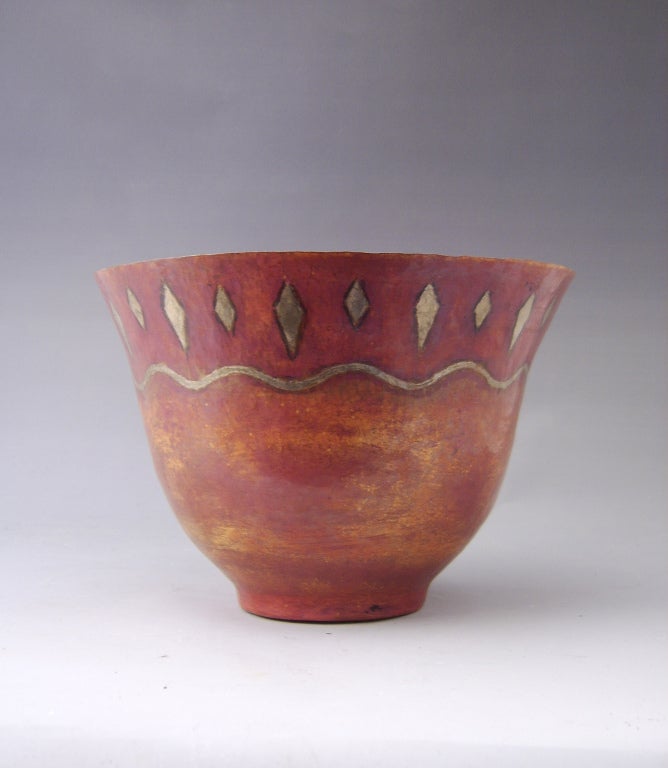 Art Deco  Dinanderie Metal Vase by Claudius Linossier