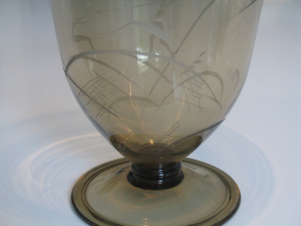 Superb Art Deco Engraved Vase By Daum Nancy For Sale 3