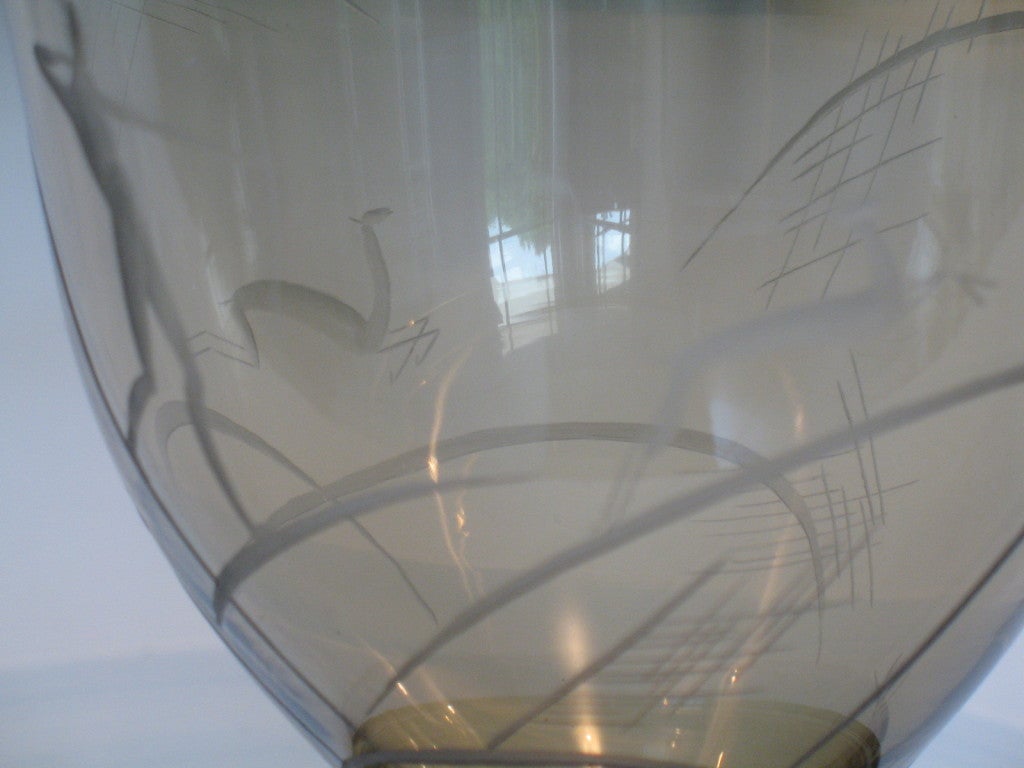 Superb Art Deco Engraved Vase By Daum Nancy For Sale 4