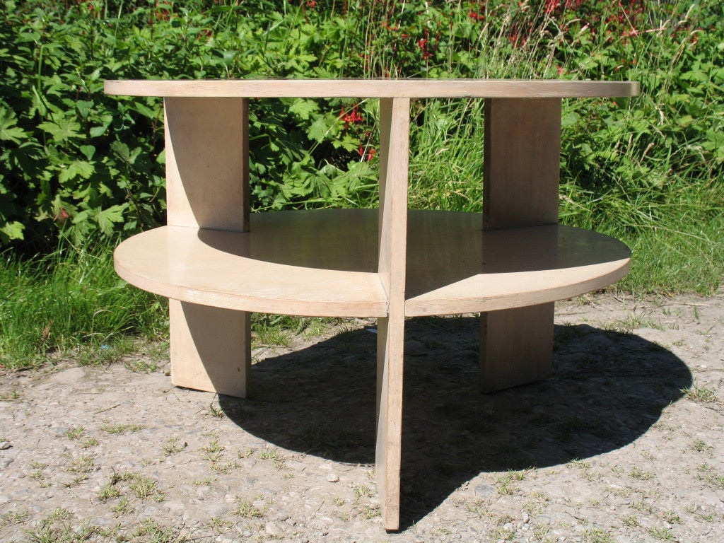 British A round Birch Ply Coffee table by Gerald Summer For Sale