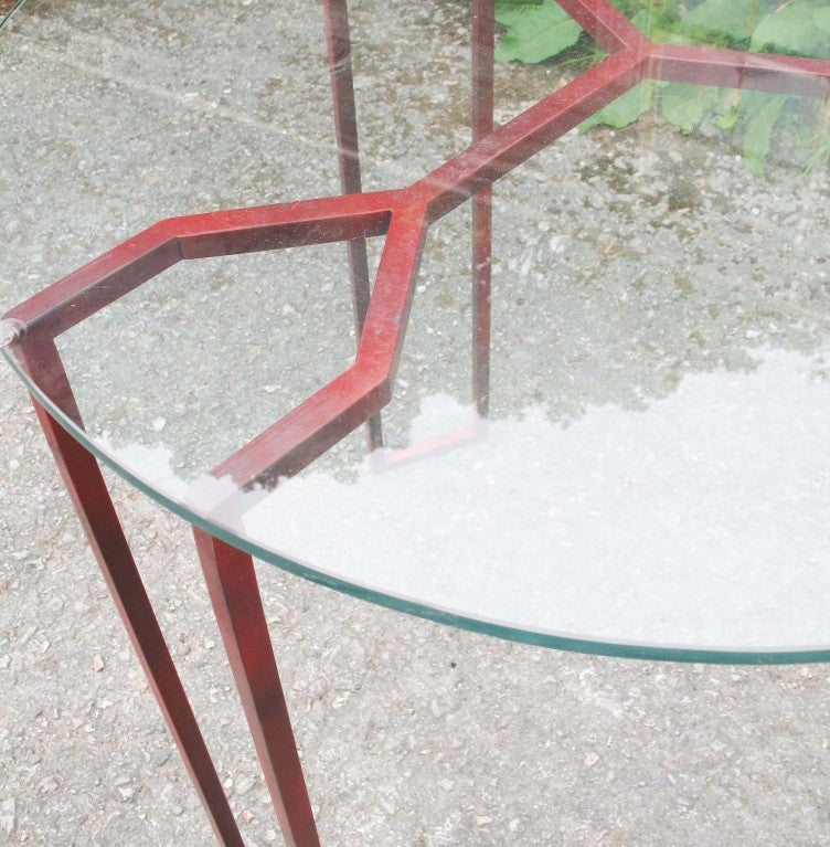 Jean Royere Steel and Glass Circular Table 1