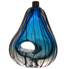 Superb Kosta Amorphous Glass Lamp Base