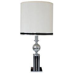 Stylish French Black and Chrome table Lamp