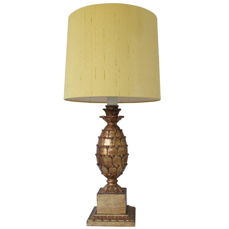 Maison Charles Giltwood Pineapple lamp For Sale