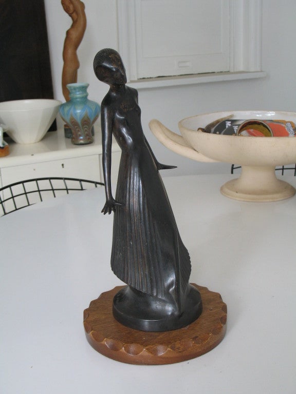 Dutch Art Deco Theo Vos Bronze of a Dancer For Sale