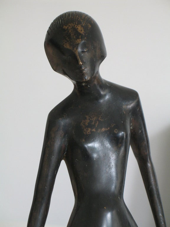 Art Deco Theo Vos Bronze of a Dancer For Sale 1