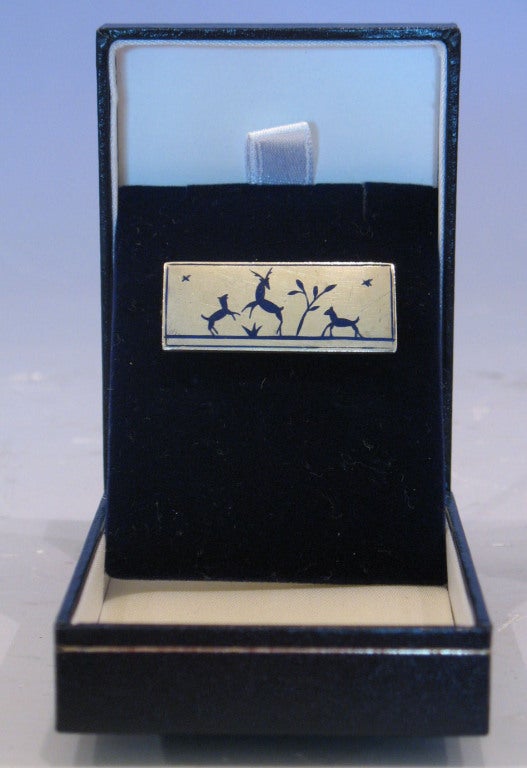 Wiener Werkstatte Silver and Enamel Brooch