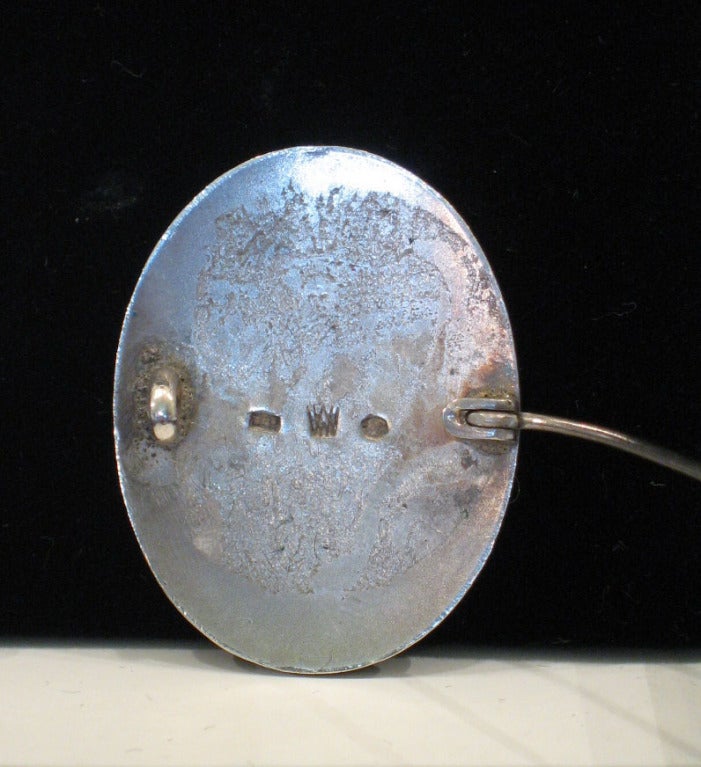 20th Century Wiener Werkstatte Silver and Enamel Brooch For Sale