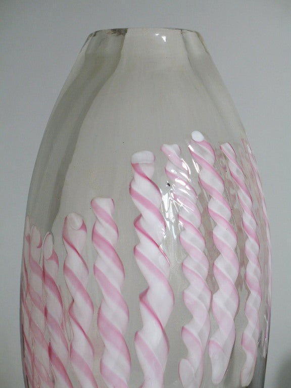 Substantial Fratelli Toso Murano vase with Cane Inclusions.