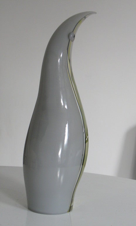 Italian Substantial Seguso Glass Figure of a Stylised Penguin For Sale