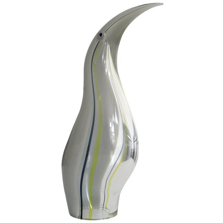 Substantial Seguso Glass Figure of a Stylised Penguin For Sale