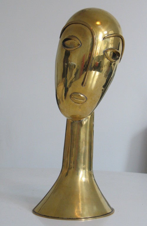 Hagenauer Art Deco Stylised Female Bust in Brass