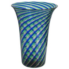Superb Venini Canne Fluted Vase
