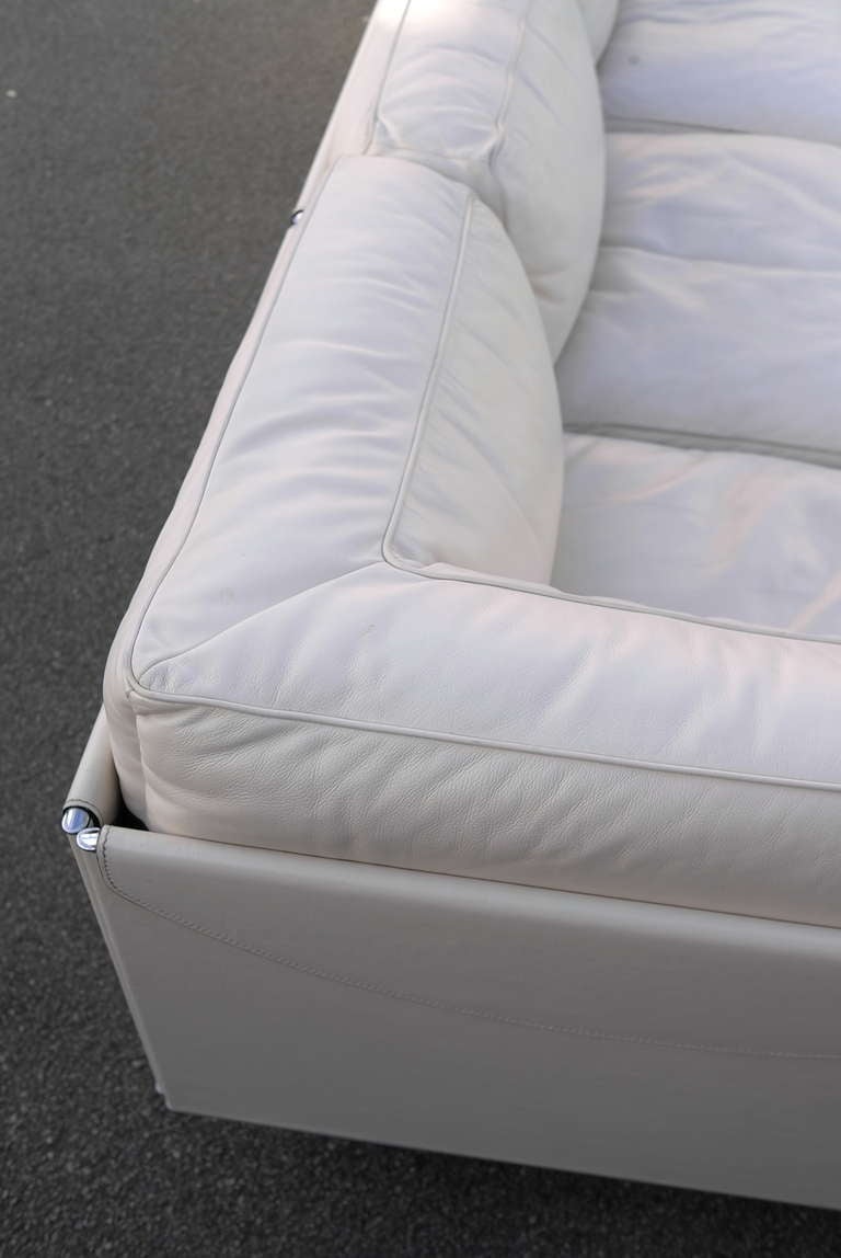 20th Century Large Poltrona Frau White Leather Corner Sofa, Special Edition.