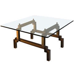 Bronze and Glass Sculptural Coffee Table by Peter Ghyczy 3