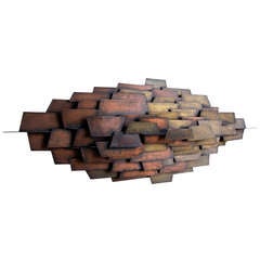 Copper Abstract Wall Sculpture by J. Scherjon 1972