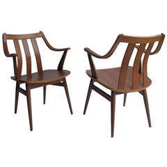 Pair Off Danish Wooden Side Chairs 1950s