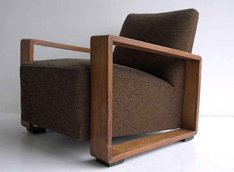 Striking Cubic Tank Armchair 1940s In Good Condition In Den Haag, NL