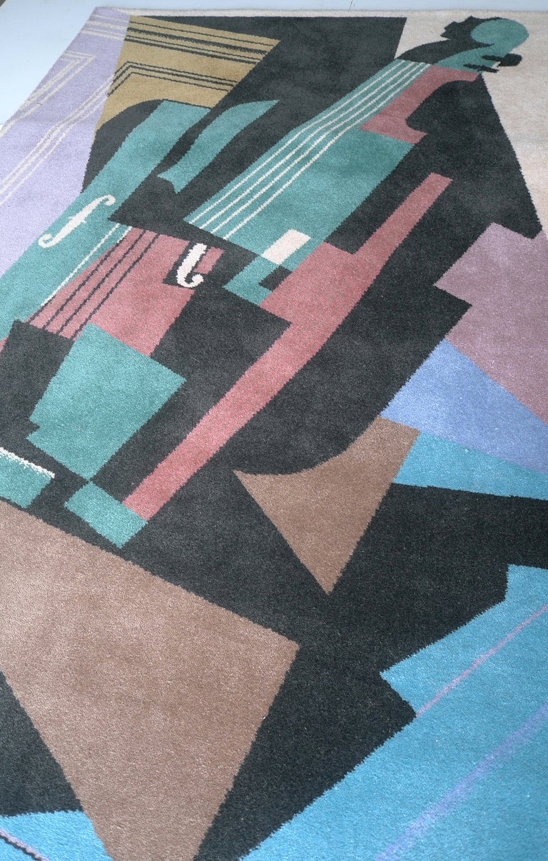 20th Century Juan Gris Violin Cubist design art Carpet by Ege Axminster A/S art line Denmark