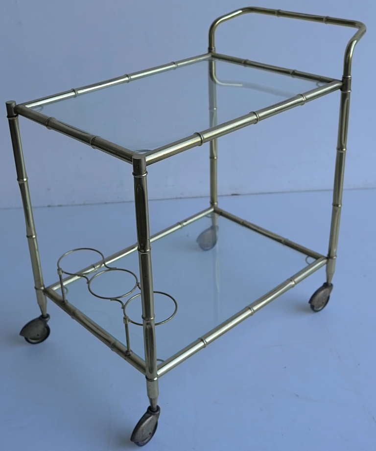 Guilt metal FauxBamboo serving cart