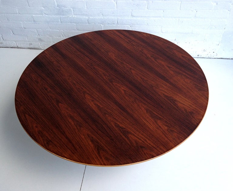 Early 1960's Pierre Paulin Artifort Rosewood coffee table.
Heavy metal base with dark rosewood top. Signed with tag Pierre Paulin Artifort