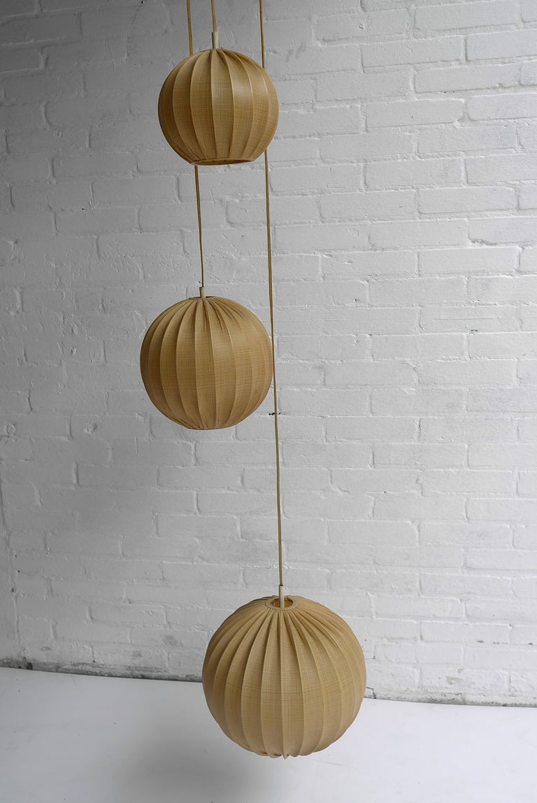 Plastic Cocoon Balls Pendant Lamp 1950's