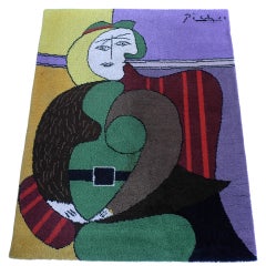Pablo Picasso (after) Art Rug, "Femme dans une Fauteuil Rouge"