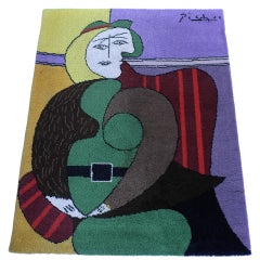 Pablo Picasso Art Rug, "Femme dans une Fauteuil Rouge" 1