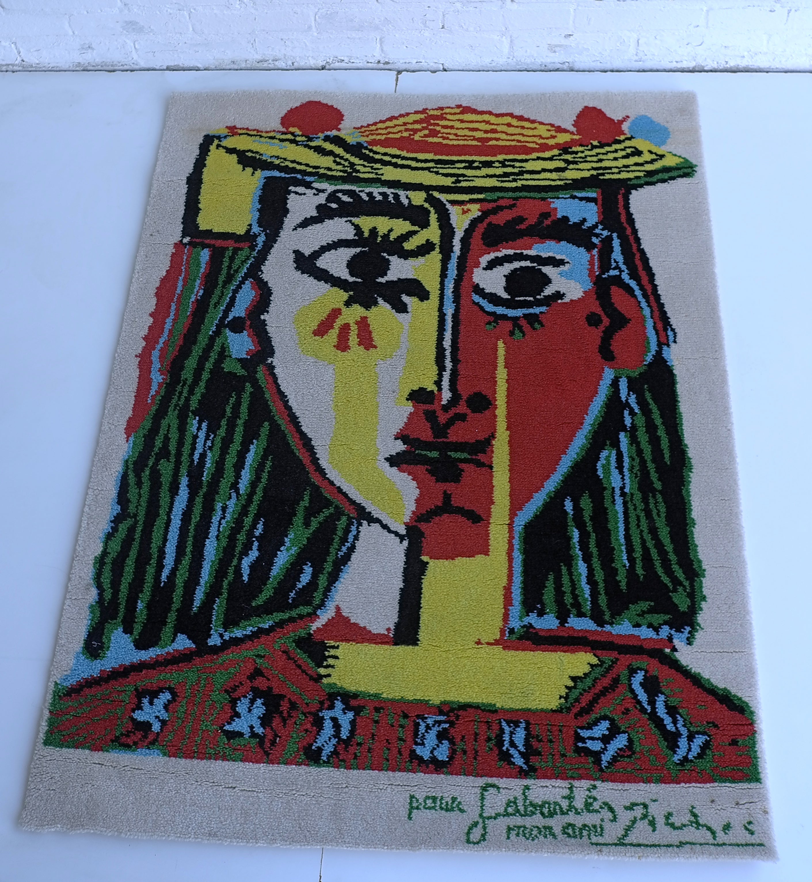 Pablo Picasso (after) Art Rug Femme au chapeau