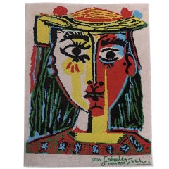 Pablo Picasso (after) Art Rug Femme au chapeau