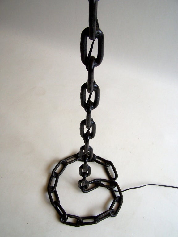 Metal Large Chain Floor Lamp in the Style of Franz West