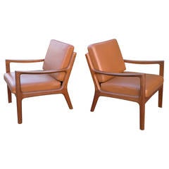 Pair of Easy Chairs Designed by Ole Wanscher, Model Senator