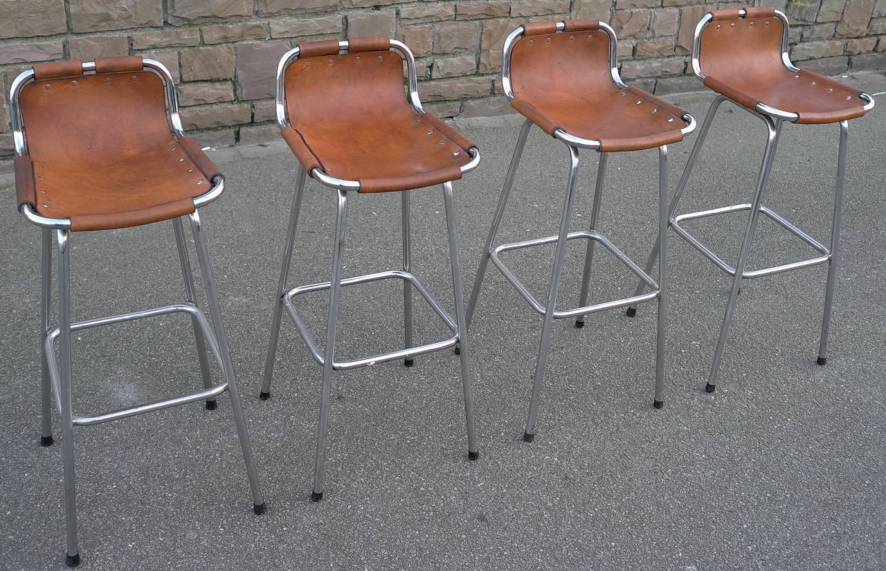 French Charlotte Perriand Bar Stools for Les Arc Ski Resort, France