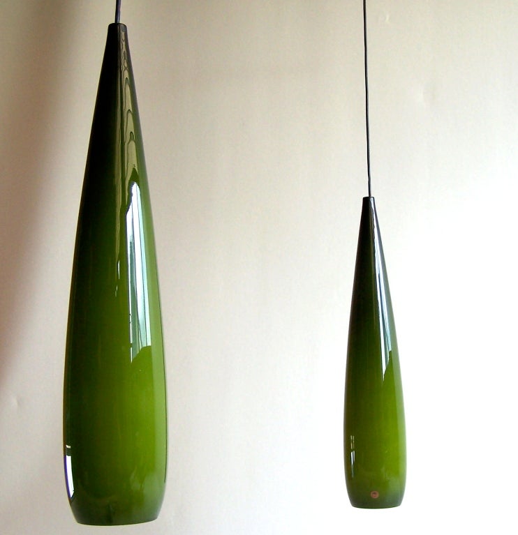 Danish Kastrup Holmegaard Pair of Glass Ceiling Lamps 1
