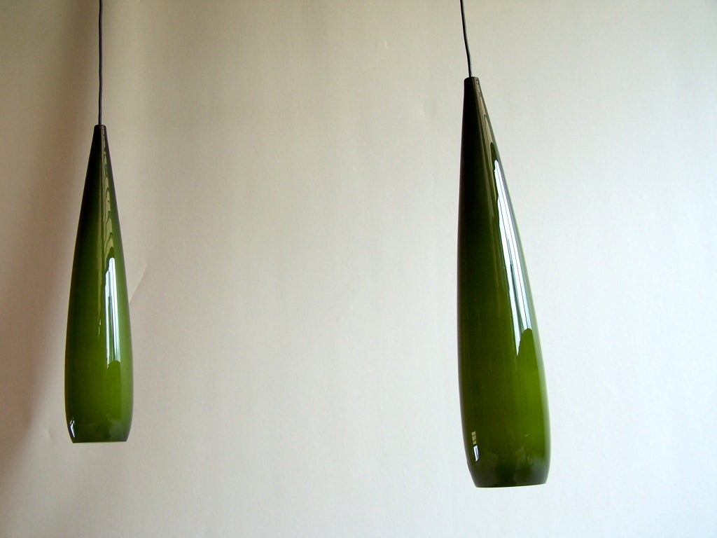 Danish Kastrup Holmegaard Pair of Glass Ceiling Lamps 2