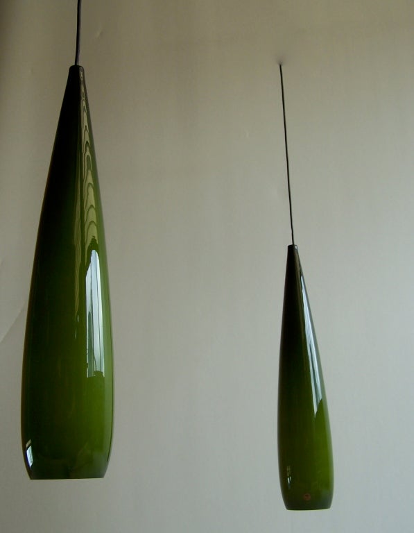 Danish Kastrup Holmegaard Pair of Glass Ceiling Lamps 3