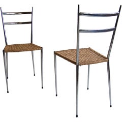 Pair of italian side chairs in style of Gio Ponti