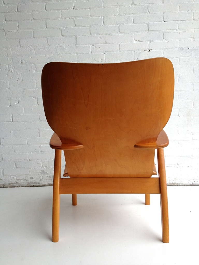 Ilmari Tapiovaara Domus leather and plywood armchair 1948 2